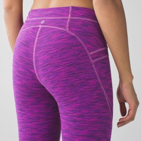 Lululemon Free Flow Crop Diamond Jacquard Space‎ Dye Tender Violet Raspberry Glo - Picture 4 of 9